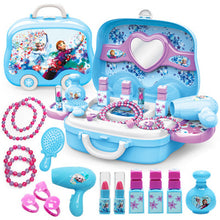Load image into Gallery viewer, Disney girls  princess  frozen Dressing makeup toy set kids Beauty  toys Children's simulation dressing table Fashion Toys
